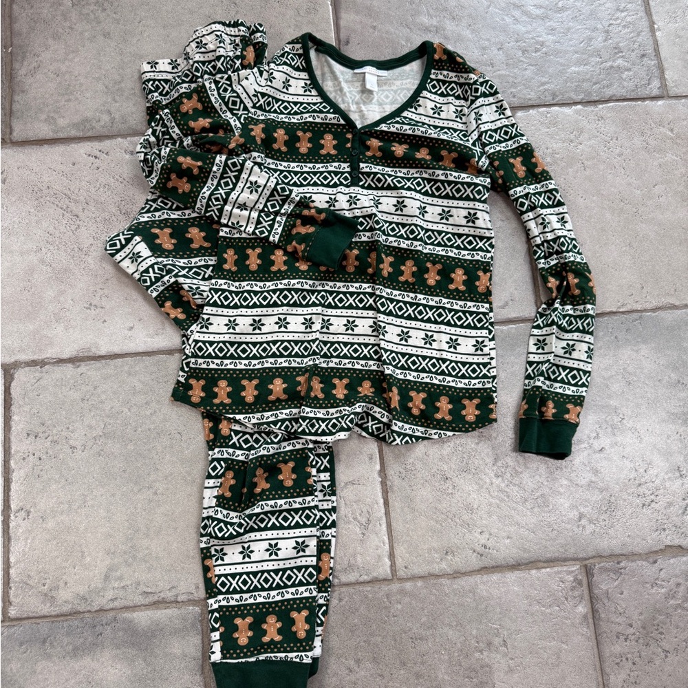 LC Lauren Conrad Green and White Kids Pajama Set